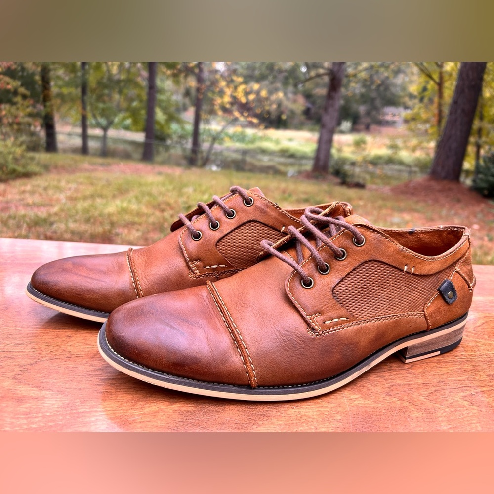 Steve Madden Classic Brown Leather Men's Shoes Size 9.5 - Picture 2 of 16